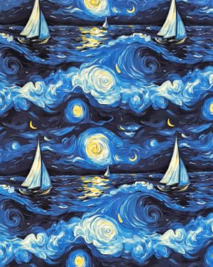 Starry Sails French Terry Fabric £18pm
