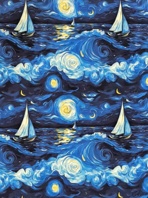 Starry Sails Jersey Fabric £16.50pm - Image 4