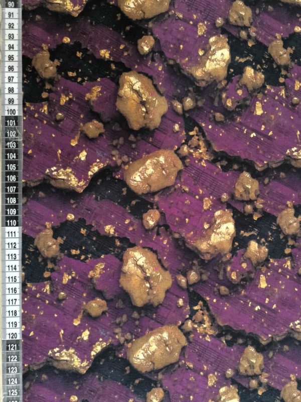 Purple Gold Music Jersey Fabric £16.50pm - Image 2