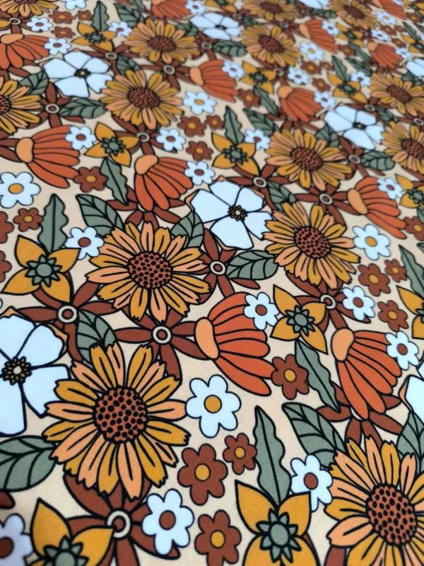 Retro Flowers Jersey Fabric £16.50pm - Image 3