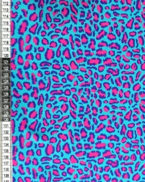 2.35m Piece Blue Pink Leopard Jersey Fabric £16.50pm
