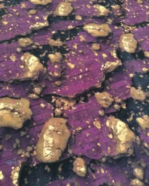 Purple Gold Music Jersey Fabric £16.50pm