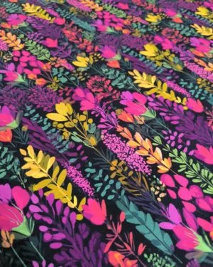 Dark Floral Jersey Fabric £16.50pm