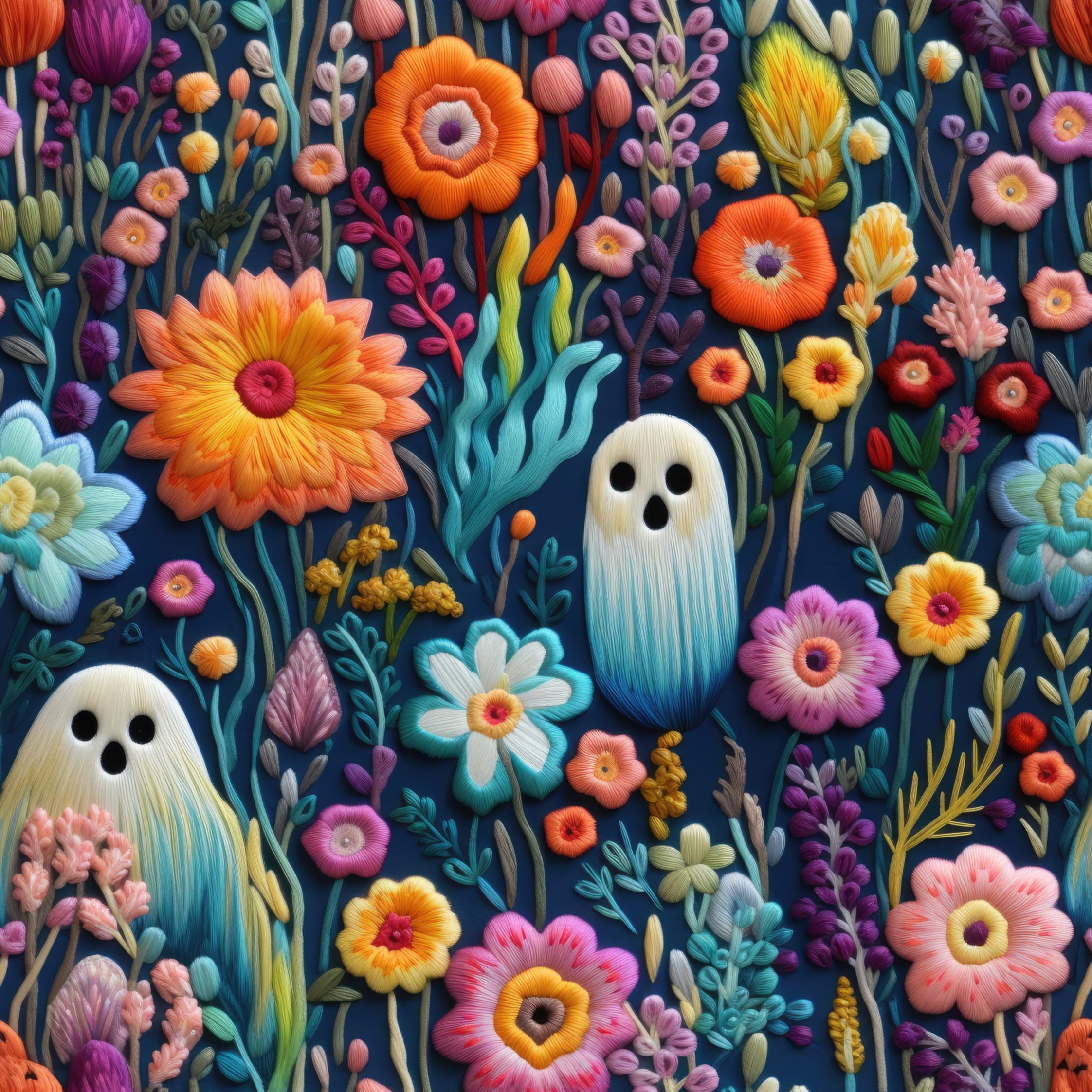 Retro Flowers French Terry Fabric £18pm 3