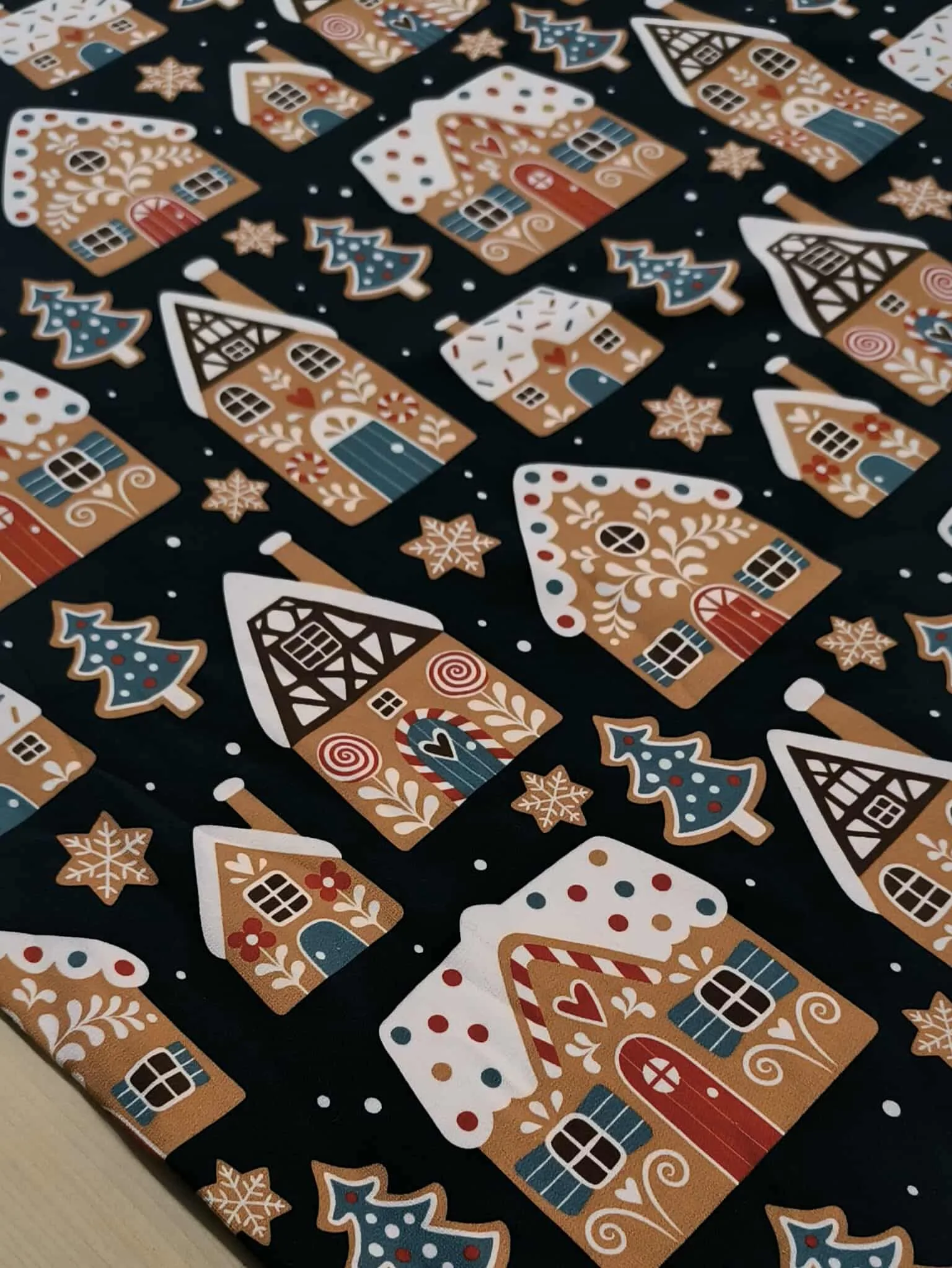 Christmas Gingerbread French Terry Fabric £18pm 5 Christmas Gingerbread French Terry Fabric
