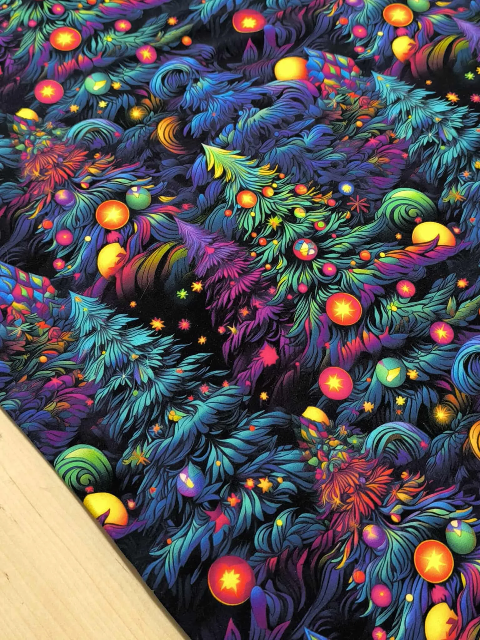 Rainbow Christmas Tree French Terry Fabric £18pm 4 Rainbow Christmas Tree French Terry Fabric