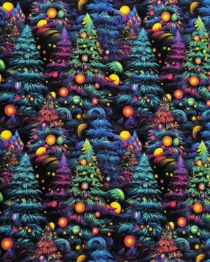 Rainbow Christmas Tree French Terry Fabric £18pm Rainbow Christmas Tree French Terry Fabric £18pm