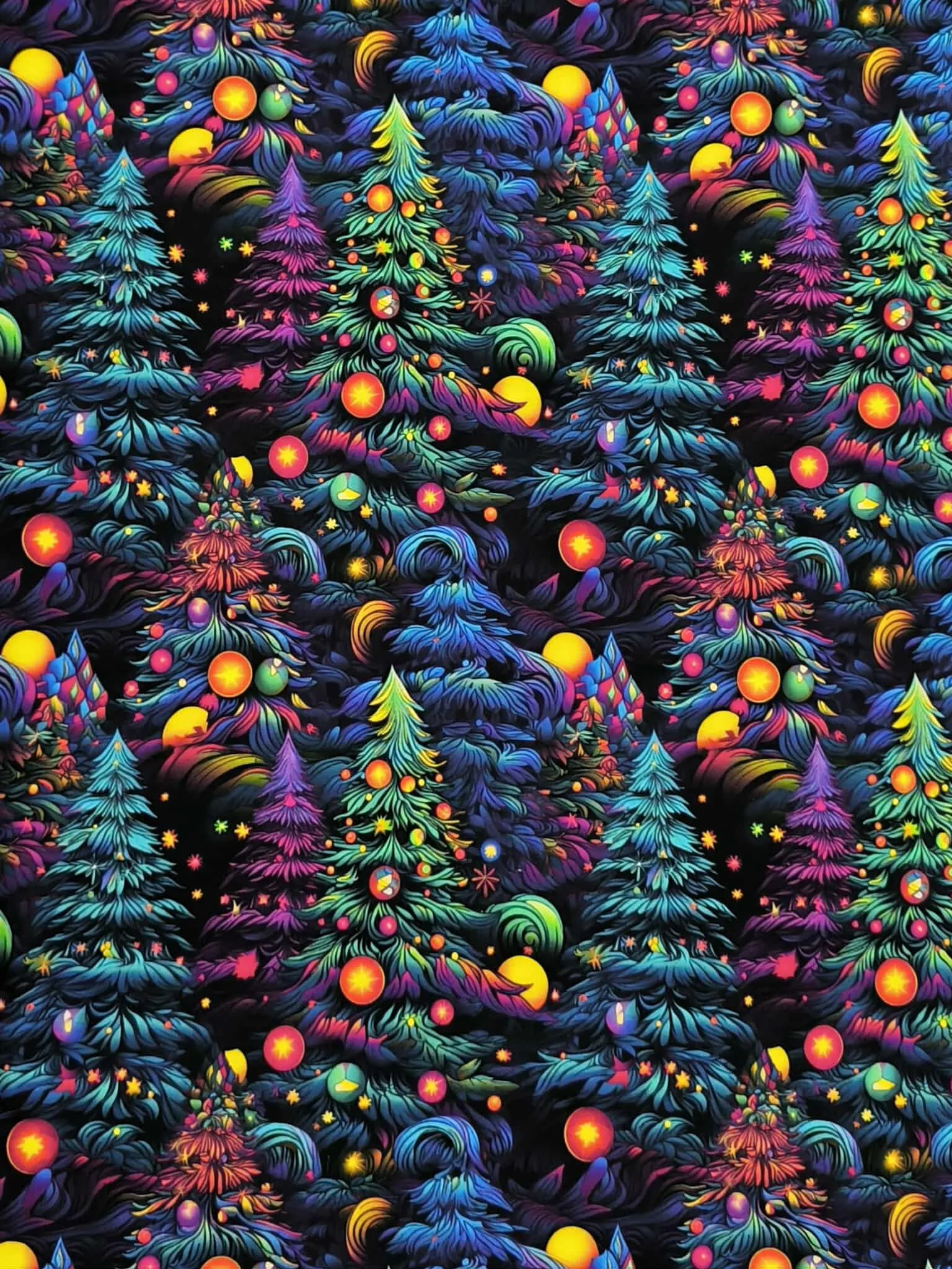 Christmas Gingerbread French Terry Fabric £18pm 3 Rainbow Christmas Tree French Terry Fabric