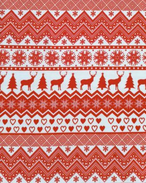 Christmas Fair Isle Reindeer Cotton Lycra Jersey Fabric £16.50pm Christmas Fair Isle Reindeer Cotton Lycra Jersey Fabric £16.50pm