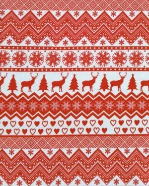 Christmas Fair Isle Reindeer Cotton Lycra Jersey Fabric £16.50pm Christmas Fair Isle Reindeer Cotton Lycra Jersey Fabric £16.50pm