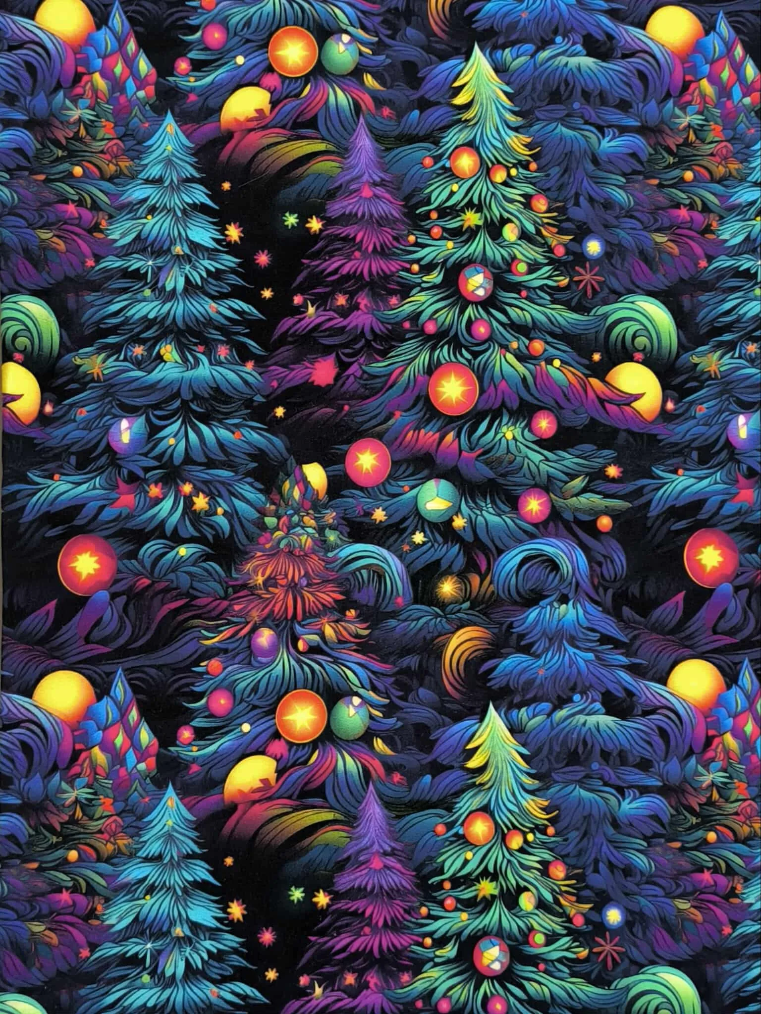 Rainbow Christmas Tree French Terry Fabric £18pm 5 Rainbow Christmas Tree French Terry Fabric