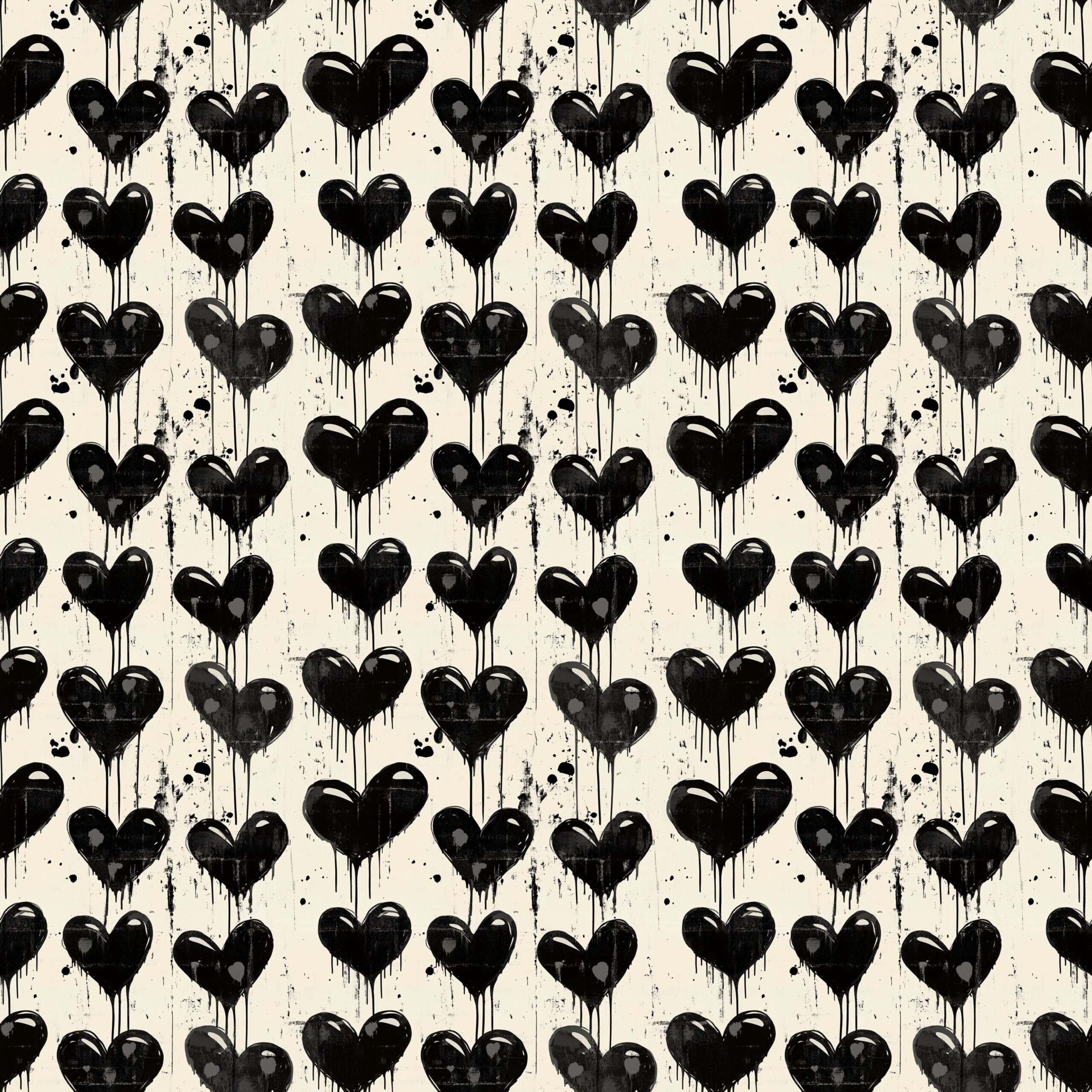 PREORDER Due Nov 2026 Black & White Heart Jersey Fabric - Image 2