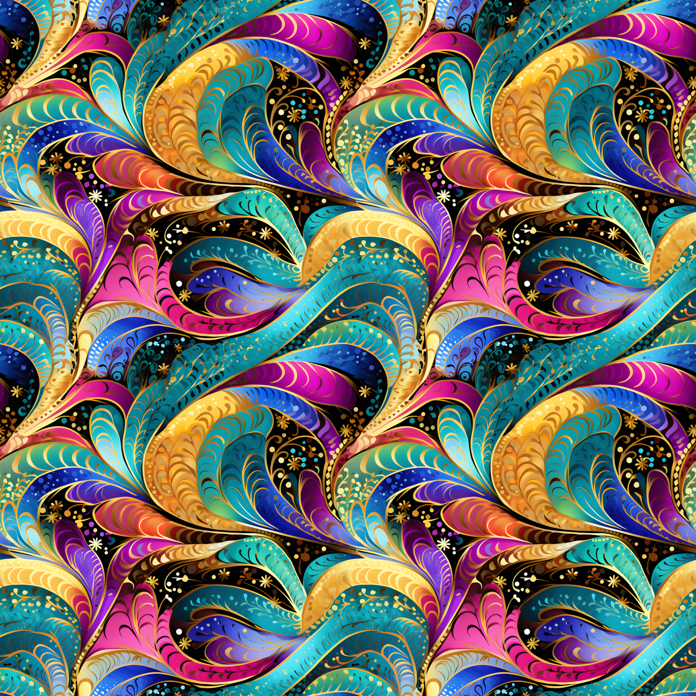 PREORDER Due Nov 2026 Gold Leaf Batik Jersey Fabric - Image 2