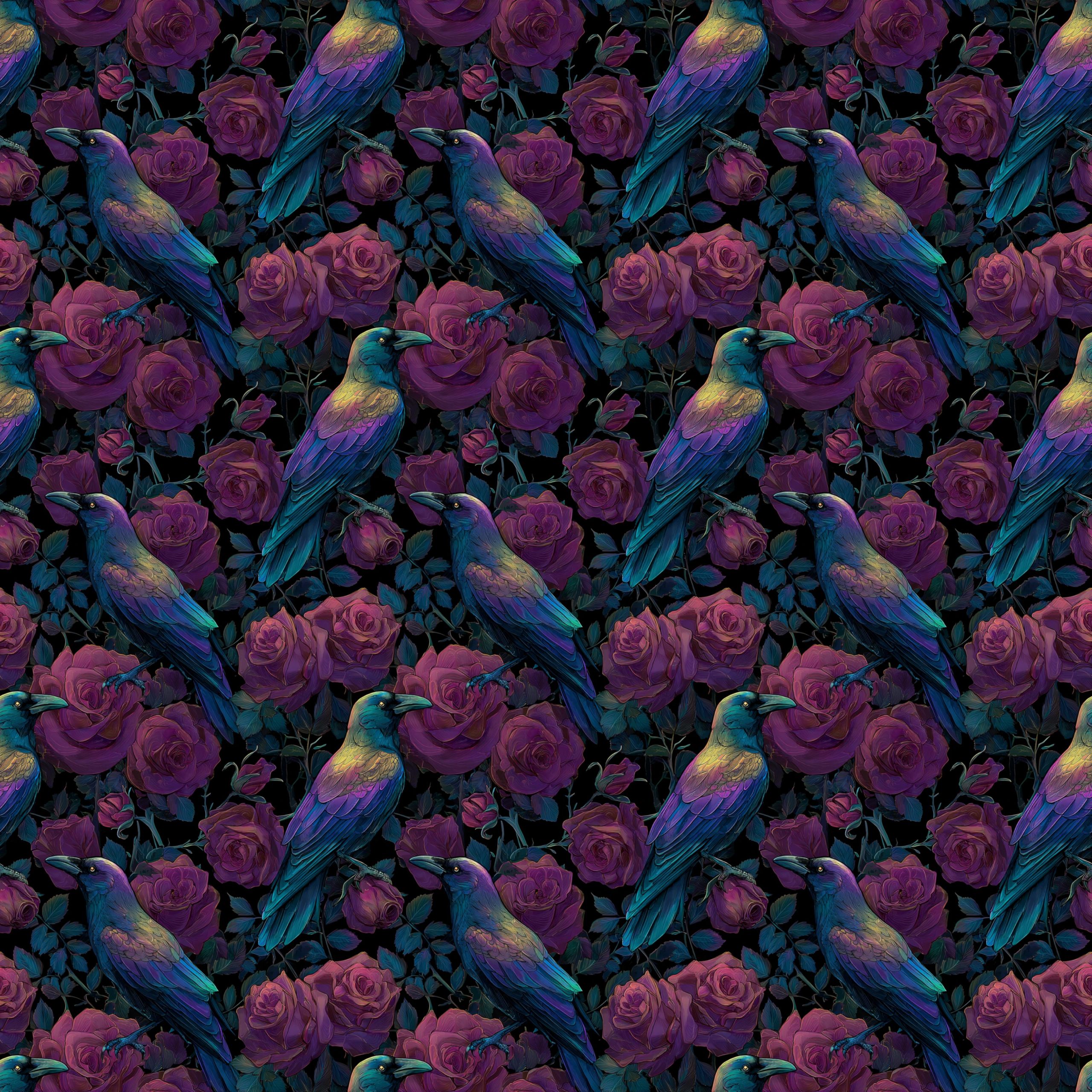 PREORDER Due Nov 2026 Iridescent Raven Jersey Fabric - Image 2